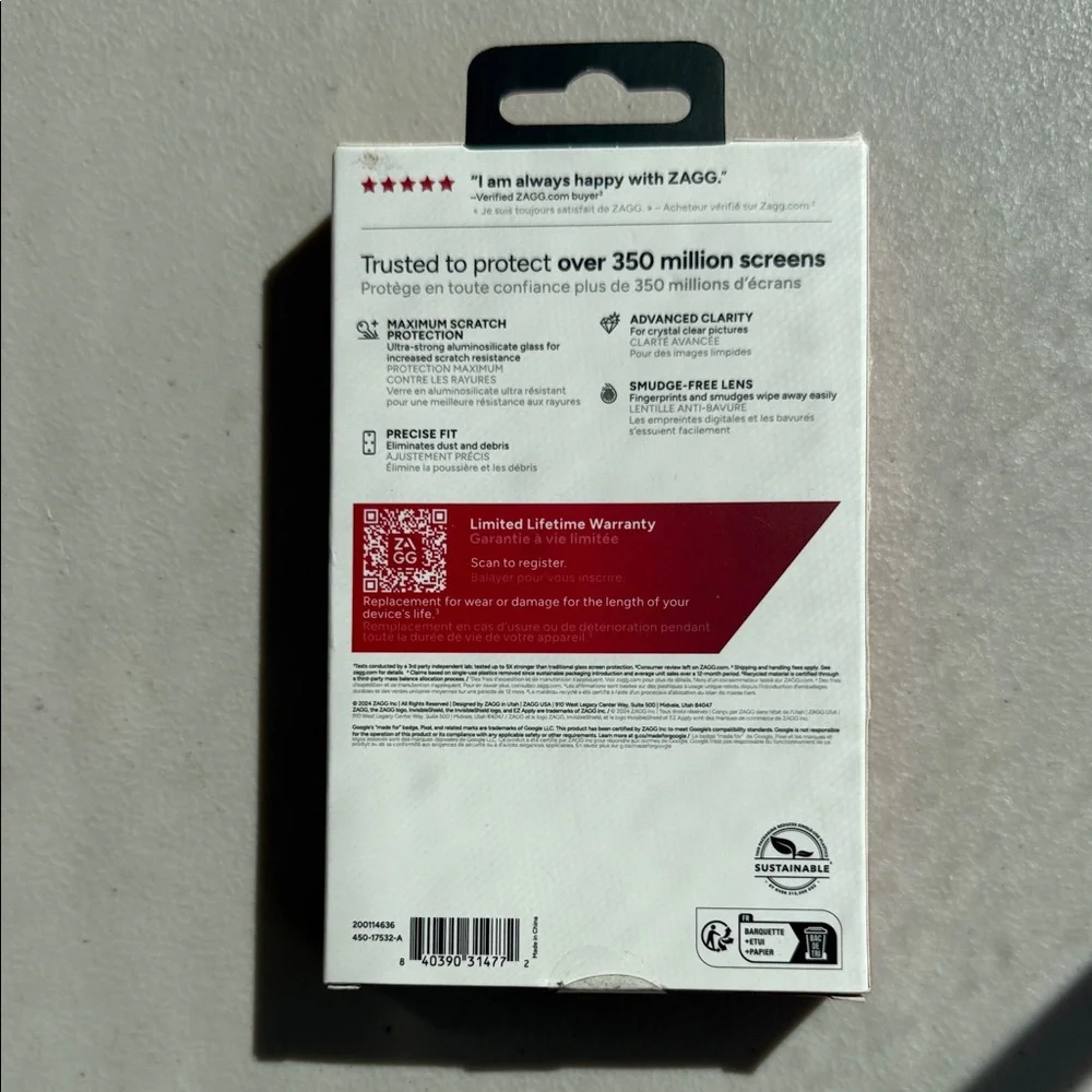 ZAGG InvisibleShield Black Screen Protector for Google Pixel 9 Pro Fold